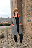 Alpaca Coat: Rust - Pearl Grey (Reversible) - Homunculus