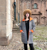 Alpaca Coat: Rust - Pearl Grey (Reversible) - Homunculus