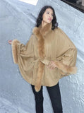 Mid Length Baby Alpaca Cape - Shawl - Camel - Homunculus