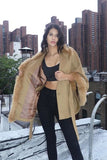 Mid Length Baby Alpaca Cape - Shawl - Camel - Homunculus