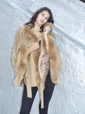Mid Length Baby Alpaca Cape - Shawl - Camel - Homunculus