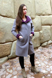 Alpaca Coat: Purple - Light Grey (Reversible) - Homunculus