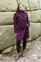 Alpaca Coat: Purple - Light Grey (Reversible) - Homunculus