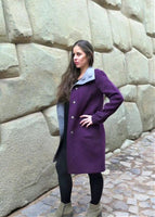 Alpaca Coat: Purple - Light Grey (Reversible) - Homunculus