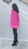 Mid Length Baby Alpaca Cape - Shawl - Hot Pink - Homunculus