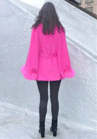 Mid Length Baby Alpaca Cape - Shawl - Hot Pink - Homunculus