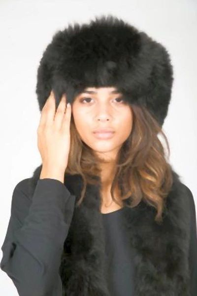 Alpaca Russian Hat & Stole - Black - Homunculus