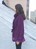 Mid Length Baby Alpaca Cape - Shawl - Plum - Homunculus